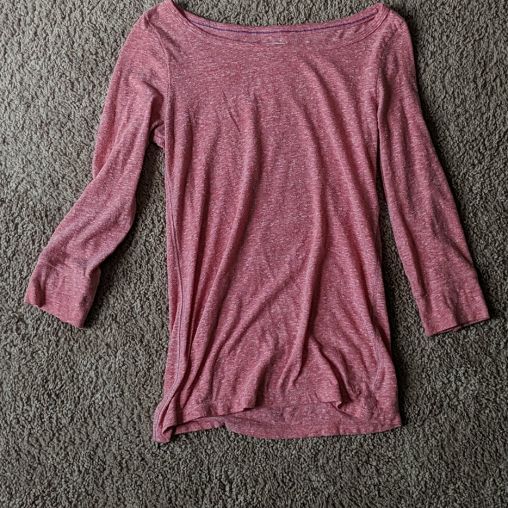 Pink + white American Eagle long sleeve top